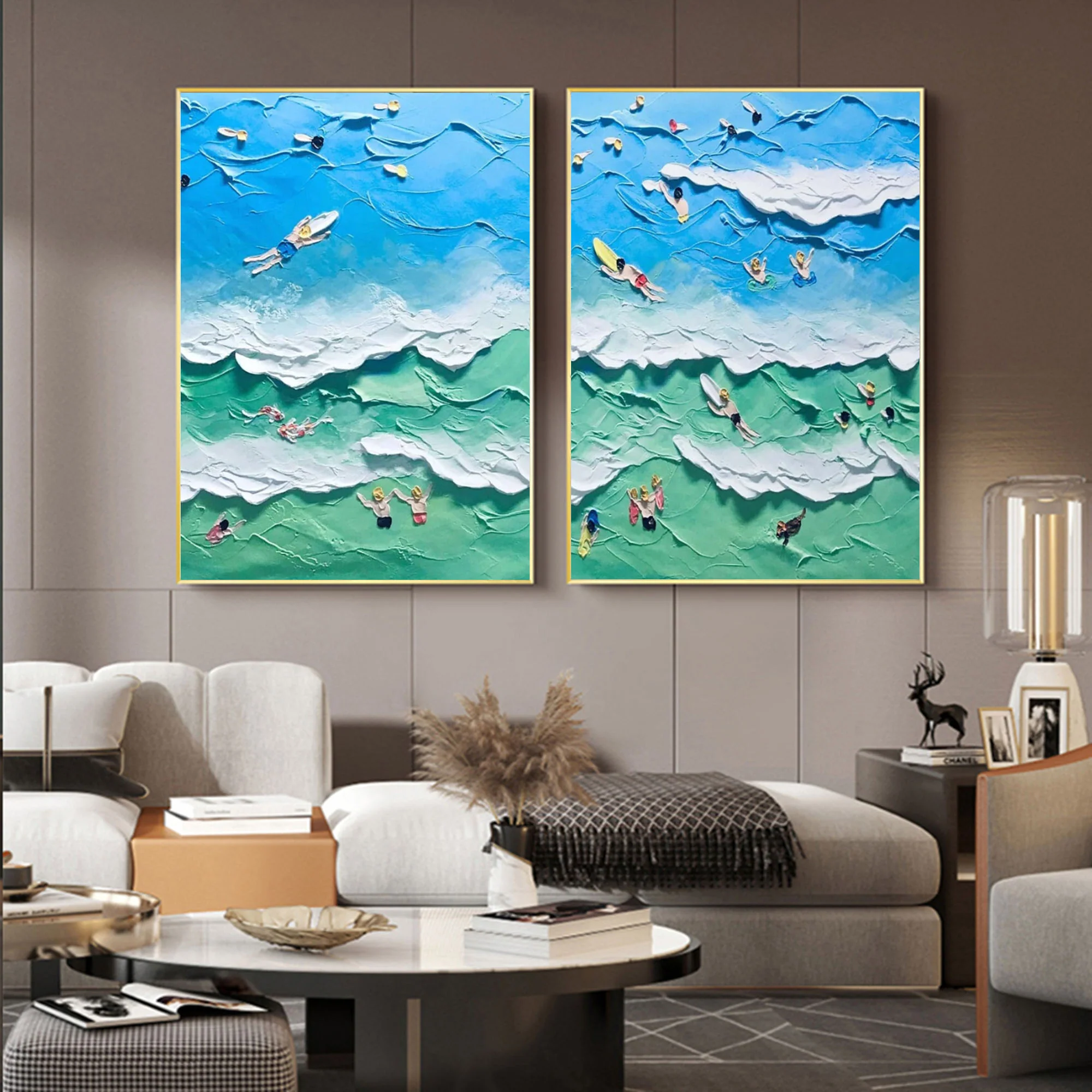Abstract Painting Set Of 2 #SP093 - Image 3