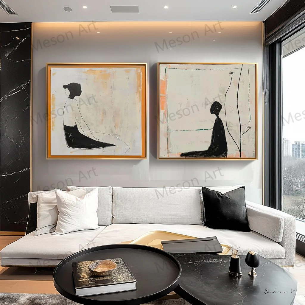 Contemporary Minimalist Art Set Of 2 #MA087 - Image 2
