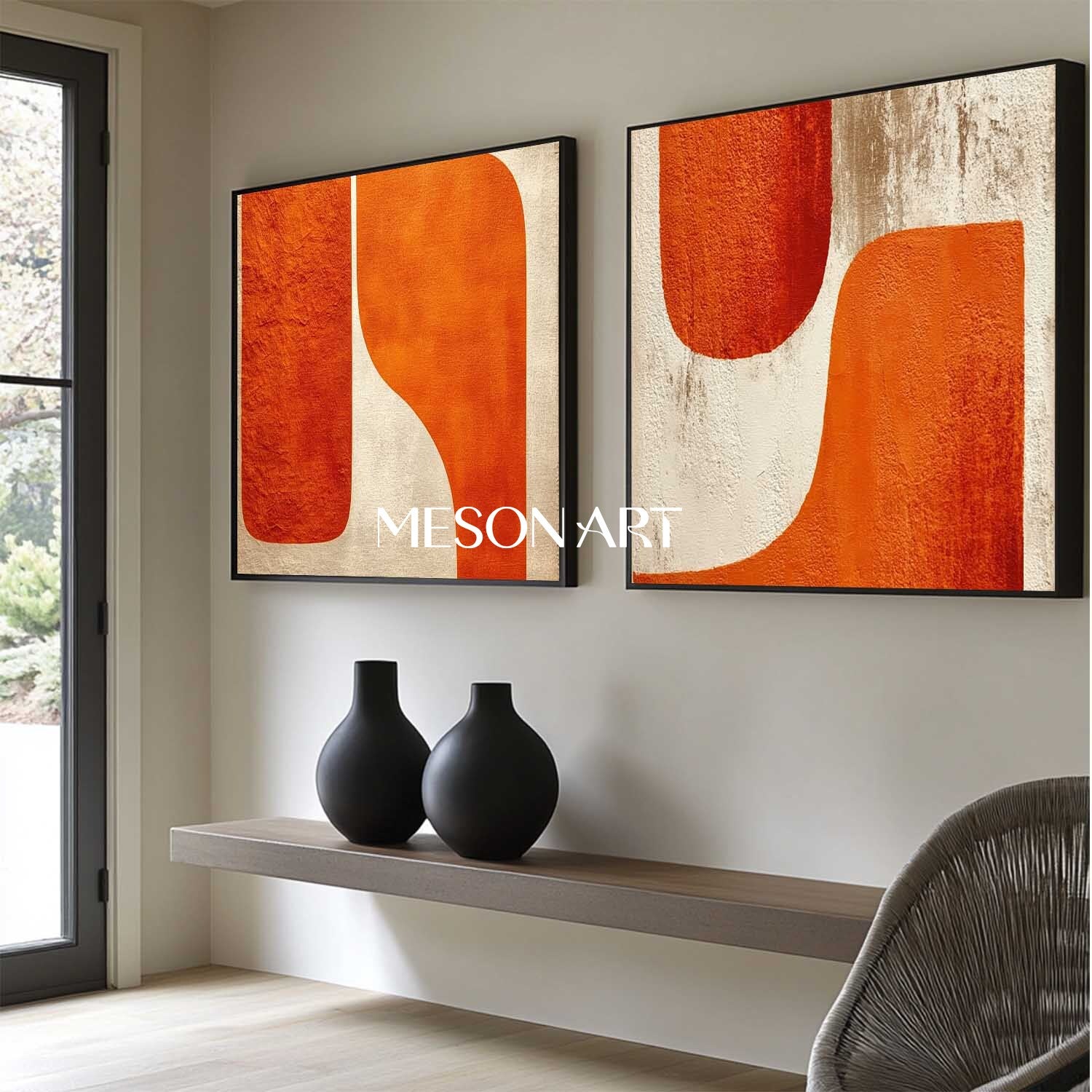 Contemporary Minimalist Art Set Of 2 #SP169 - Image 3