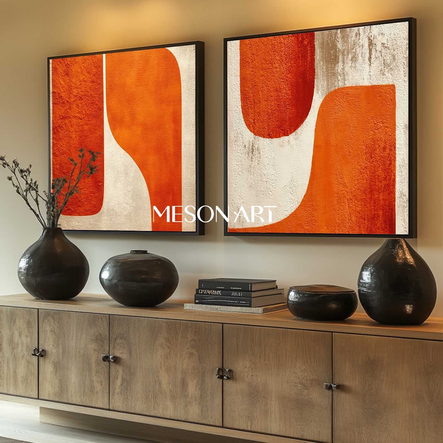 Contemporary Minimalist Art Set Of 2 #SP169 - Image 4